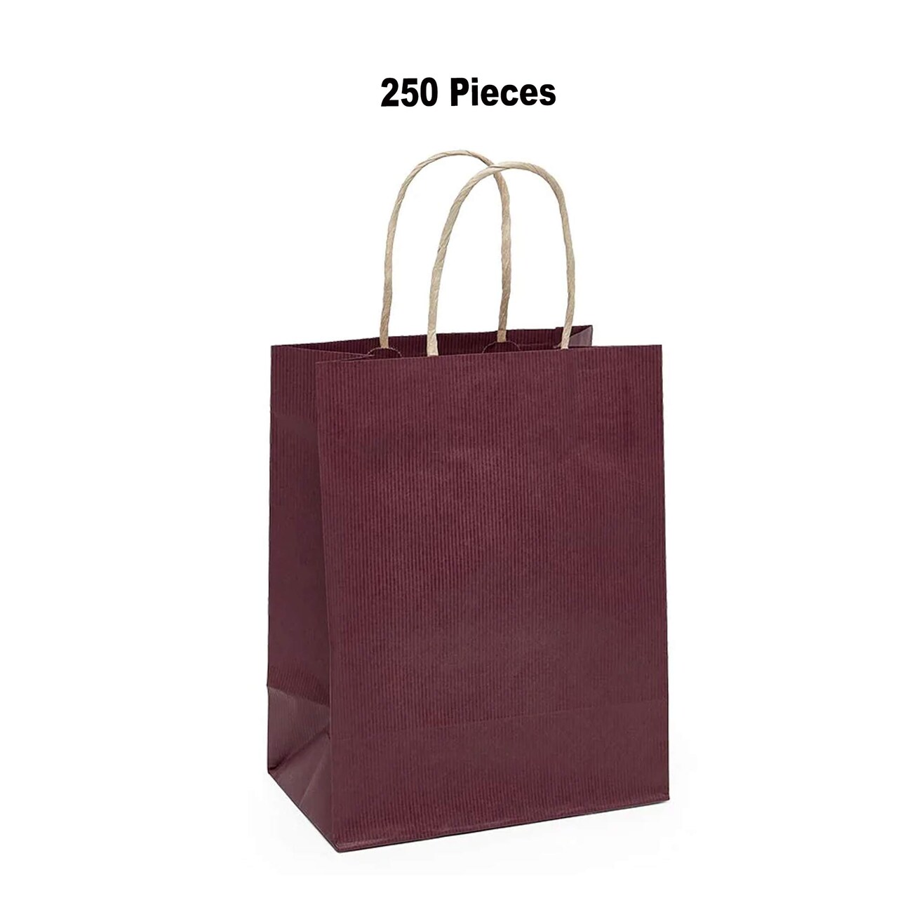 16" x 6" x 12" Shadow Stripe Colored Kraft Shopping Bags - 250 Pcs